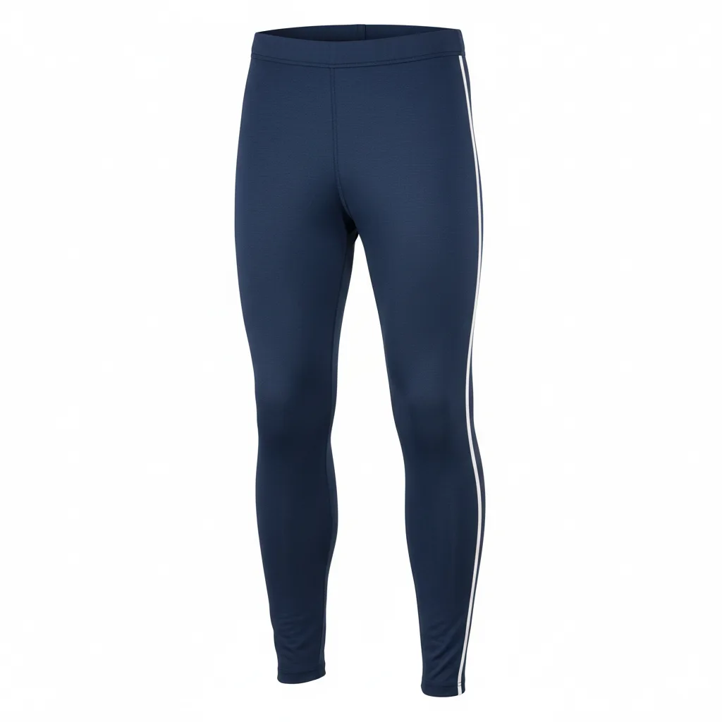 Front view of custom soccer compression tights in ~180 GSM 4-way-stretch poly-spandex with full-leg base-layer fit and elastic waistband from Empire Five Athletics