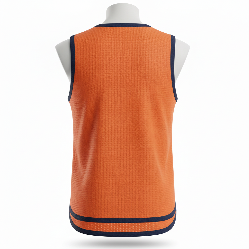 Back view of custom soccer reversible practice pinnie showing alternate colorway side for shirts-and-skins scrimmage