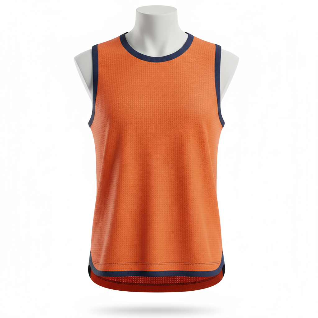 Front view of custom soccer reversible practice pinnie in 160 GSM polyester mesh with two-color construction from Empire Five Athletics