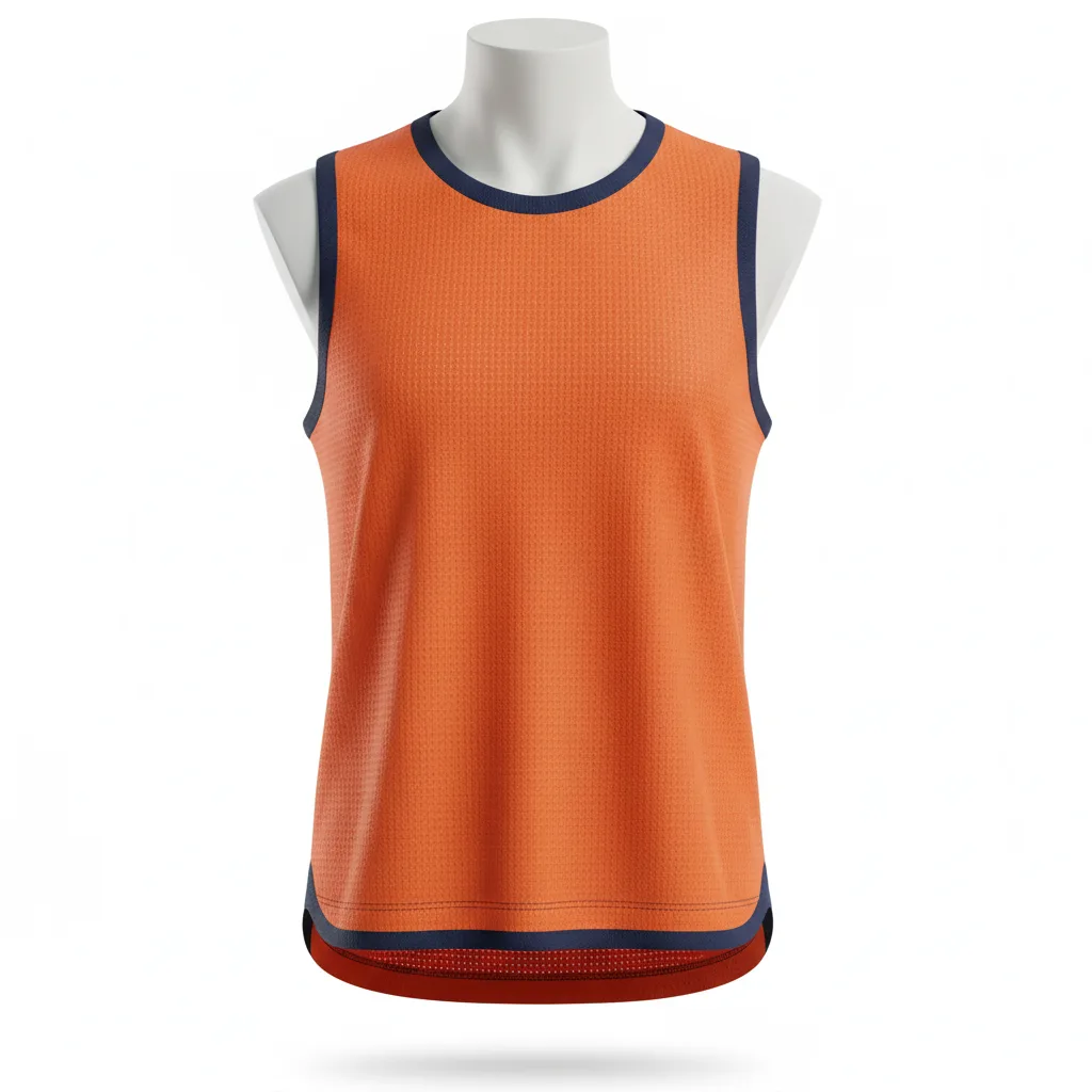 Front view of custom soccer reversible practice pinnie in 160 GSM polyester mesh with two-color construction from Empire Five Athletics