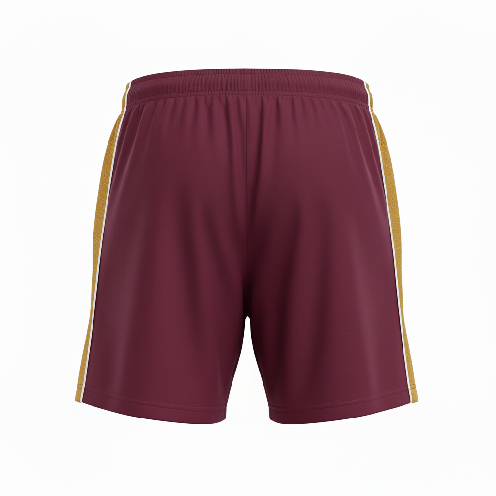 Side view of custom women's 3-inch soccer shorts showing the 3-inch inseam, A-line cut, and side-seam construction