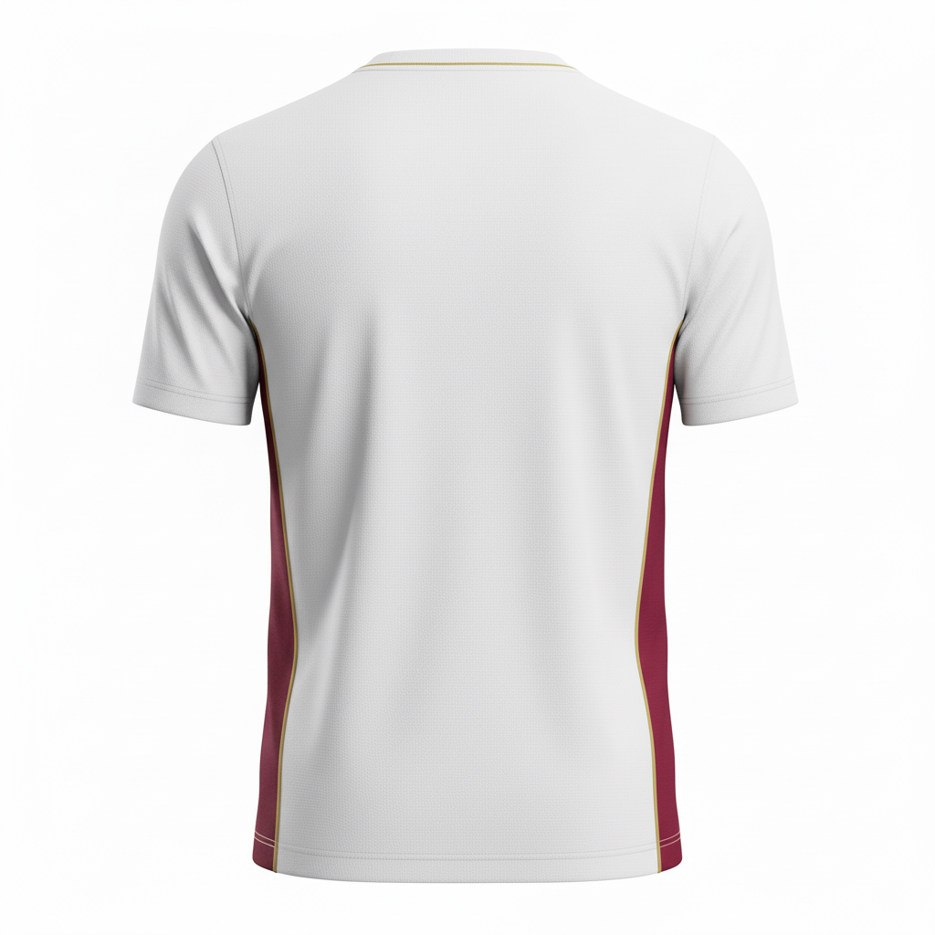 Back view of custom soccer training t-shirt showing the regular relaxed cut and full-back sublimation area