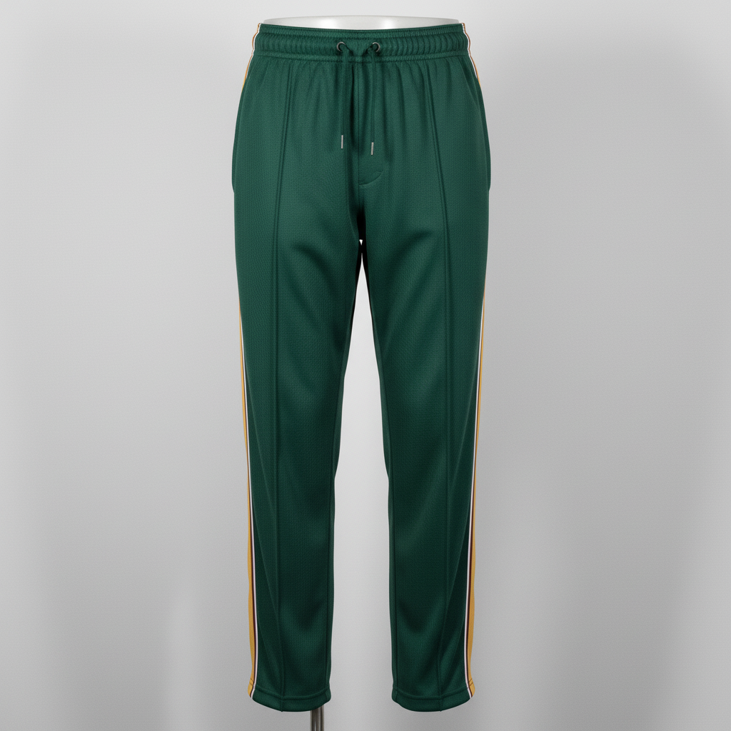 Front view of custom elastic-bottom softball pants in 240 GSM polyester double-knit with a cuffed ankle from Empire Five Athletics