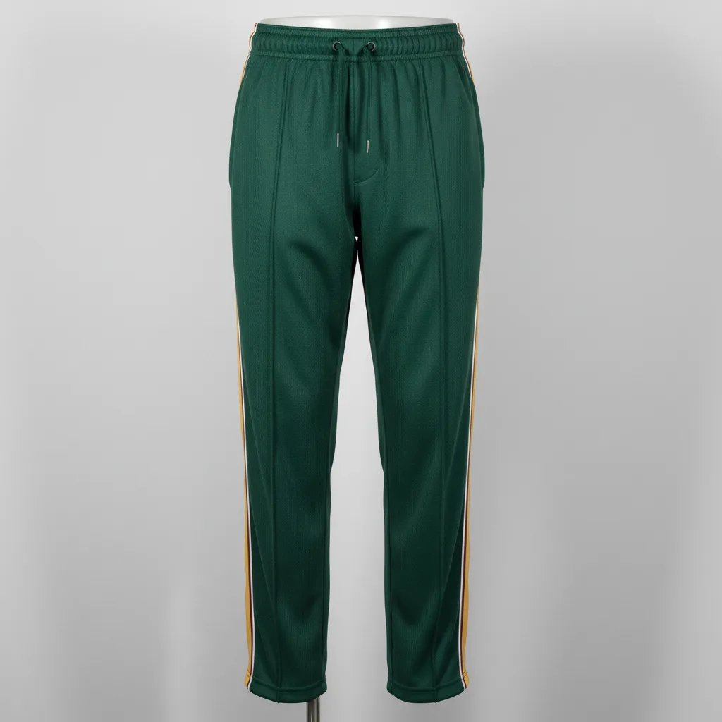 Front view of custom elastic-bottom softball pants in 240 GSM polyester double-knit with a cuffed ankle from Empire Five Athletics