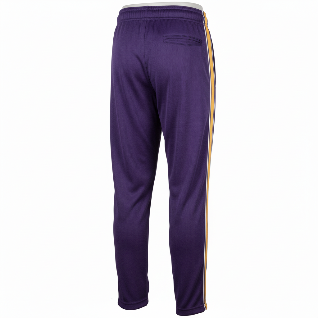 Back view of custom knicker softball pants showing the belt-loop waistband and below-knee length