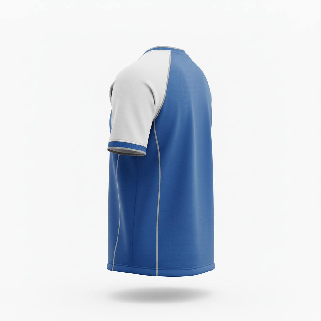 Back view of custom long-sleeve softball performance tee showing the relaxed crew-neck fit and full sublimation
