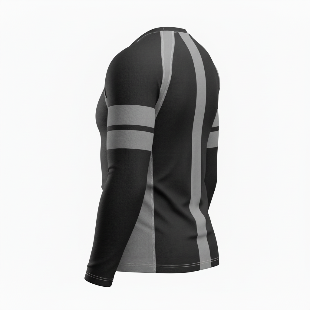 Back view of custom softball arm sleeve showing the silicone gripper top and full bicep-to-wrist coverage