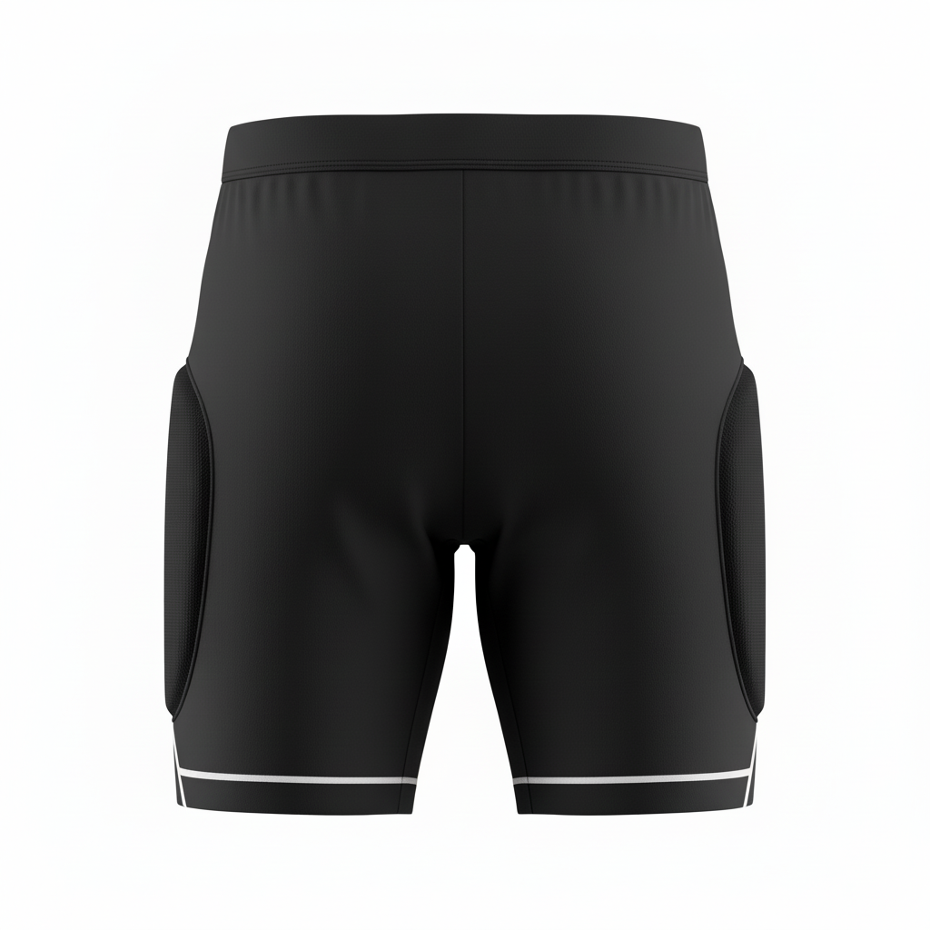 Back view of custom softball sliding shorts showing the compression fit and elastic waistband