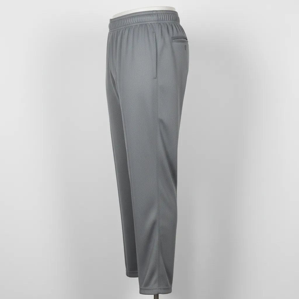 Front view of custom solid softball pants in clean single-color 240 GSM polyester double-knit with a belt-loop waistband from Empire Five Athletics