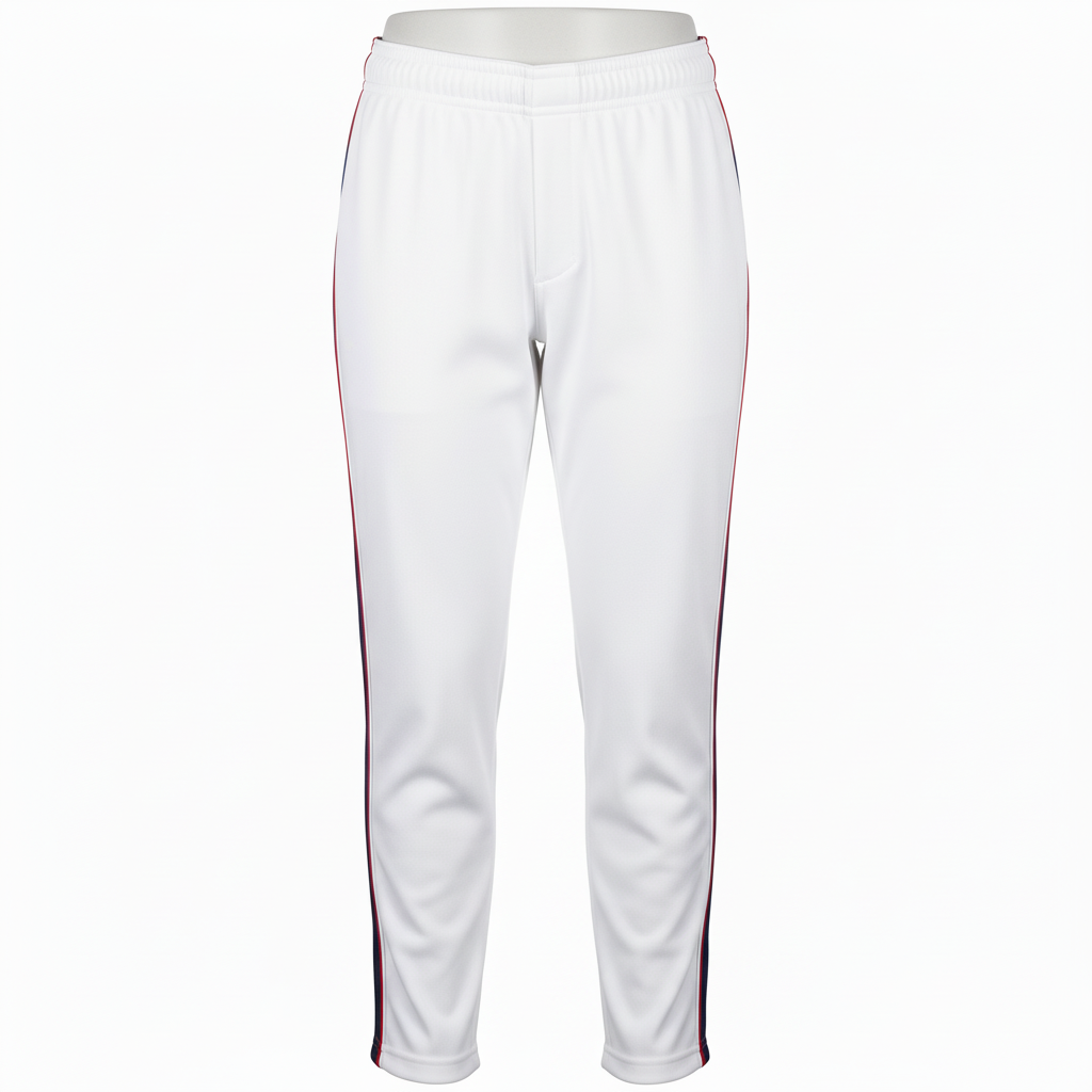 Front view of custom women's fitted softball pants in 240 GSM polyester double-knit on a women's-contoured pattern from Empire Five Athletics