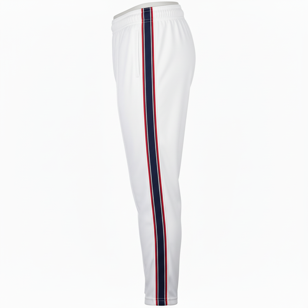 Side view of custom women's fitted softball pants showing the contoured hip and leg