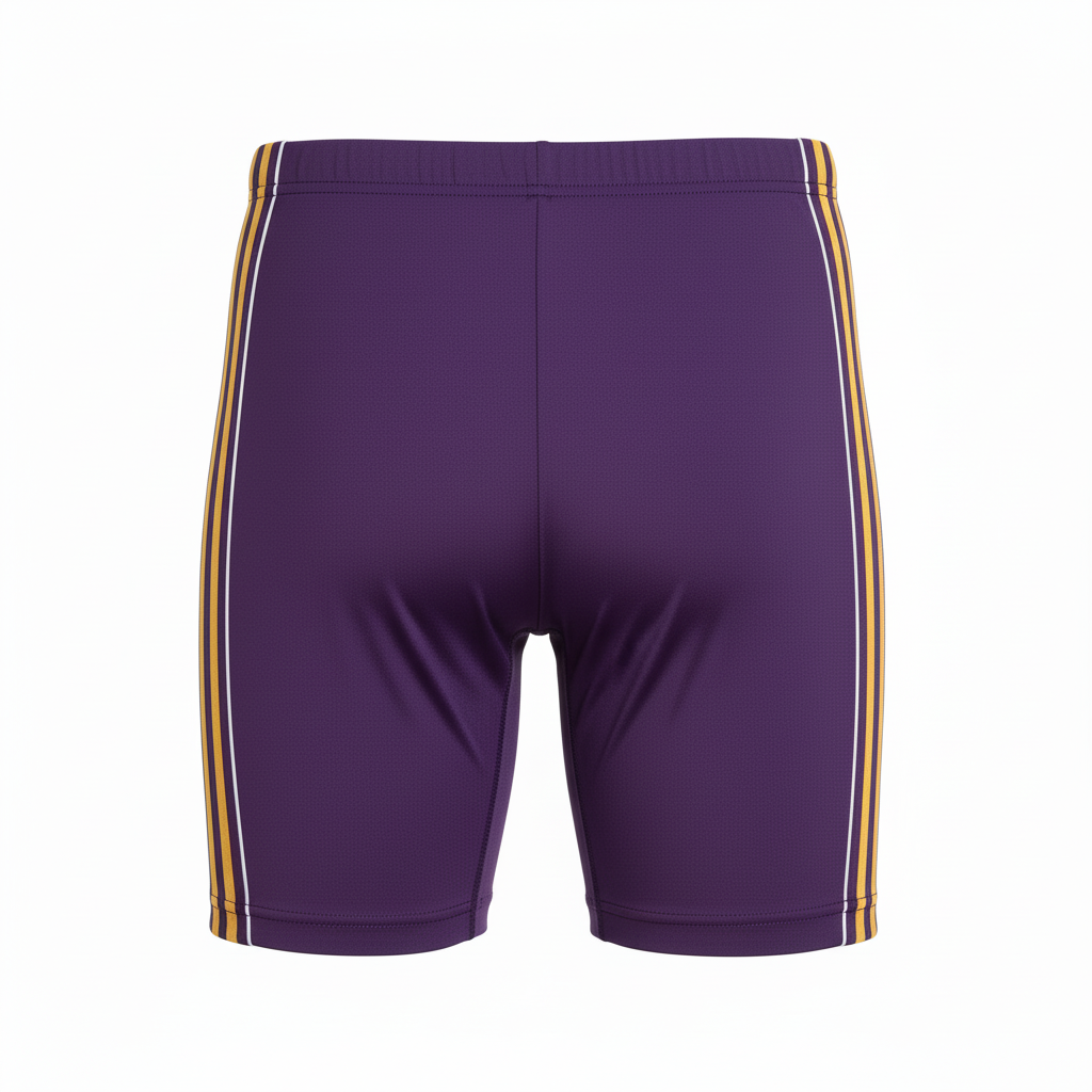 Back view of custom compression running shorts showing the sublimated team panel