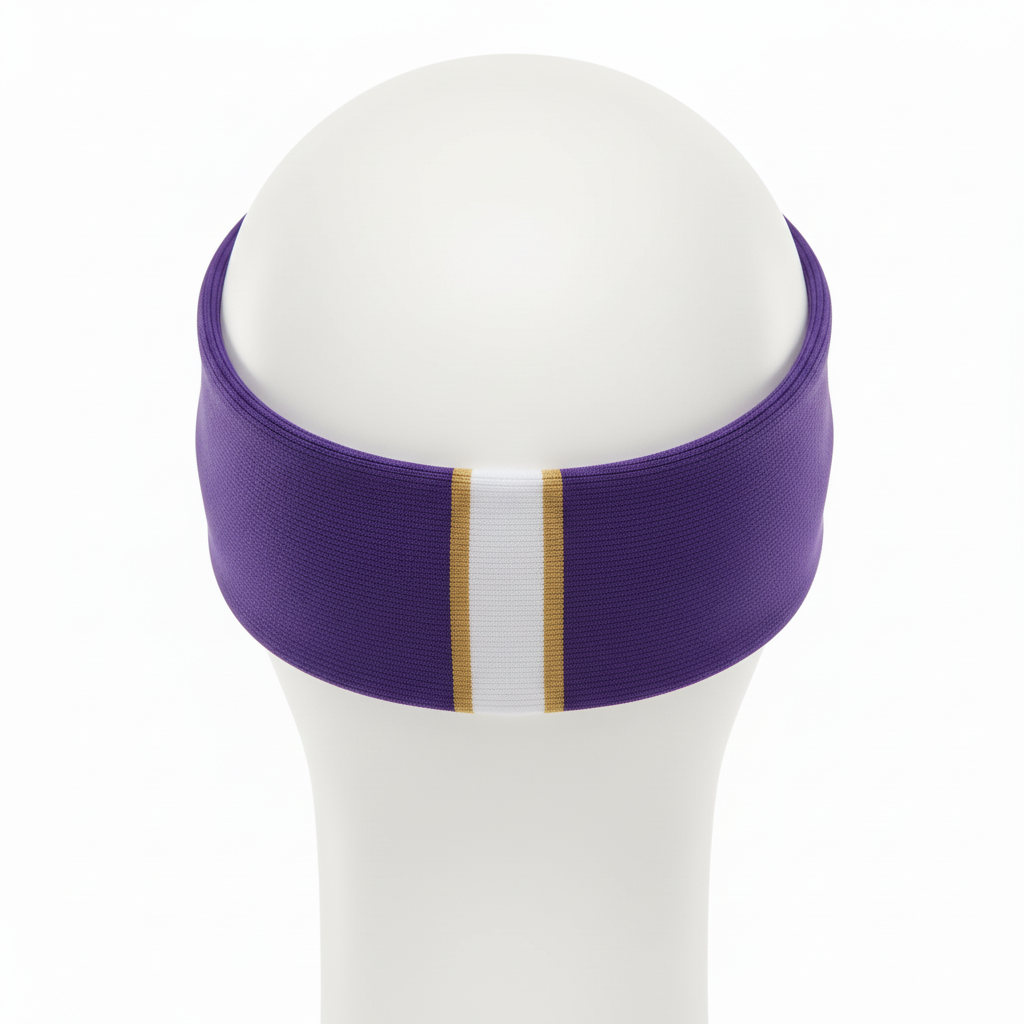 Back view of custom track headband showing the team colorway