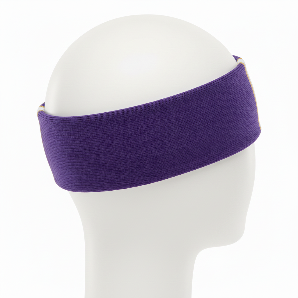 Side view of custom track headband showing the non-slip inner grip