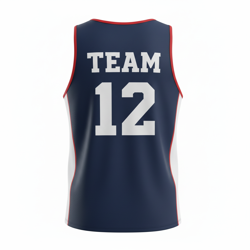 Back view of custom mens racing singlet showing the sublimated athlete name and bib number