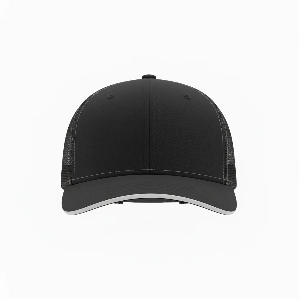 Front view of custom track visor in lightweight performance poly with a sublimated brim and embroidered front logo from Empire Five Athletics