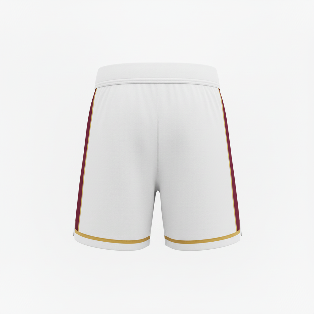 Back view of custom beach volleyball shorts showing the drawcord waist and pockets