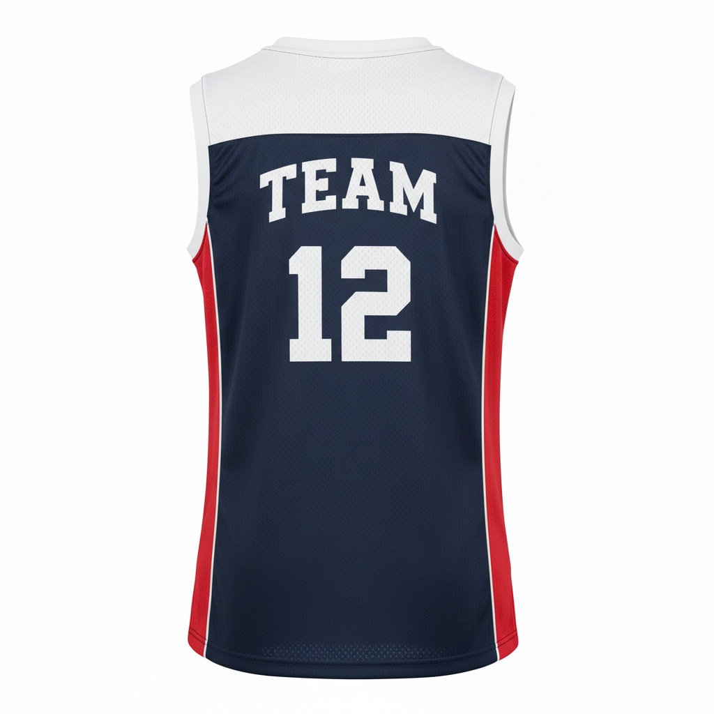 Back view of custom reversible volleyball jersey showing the second colorway on the reverse