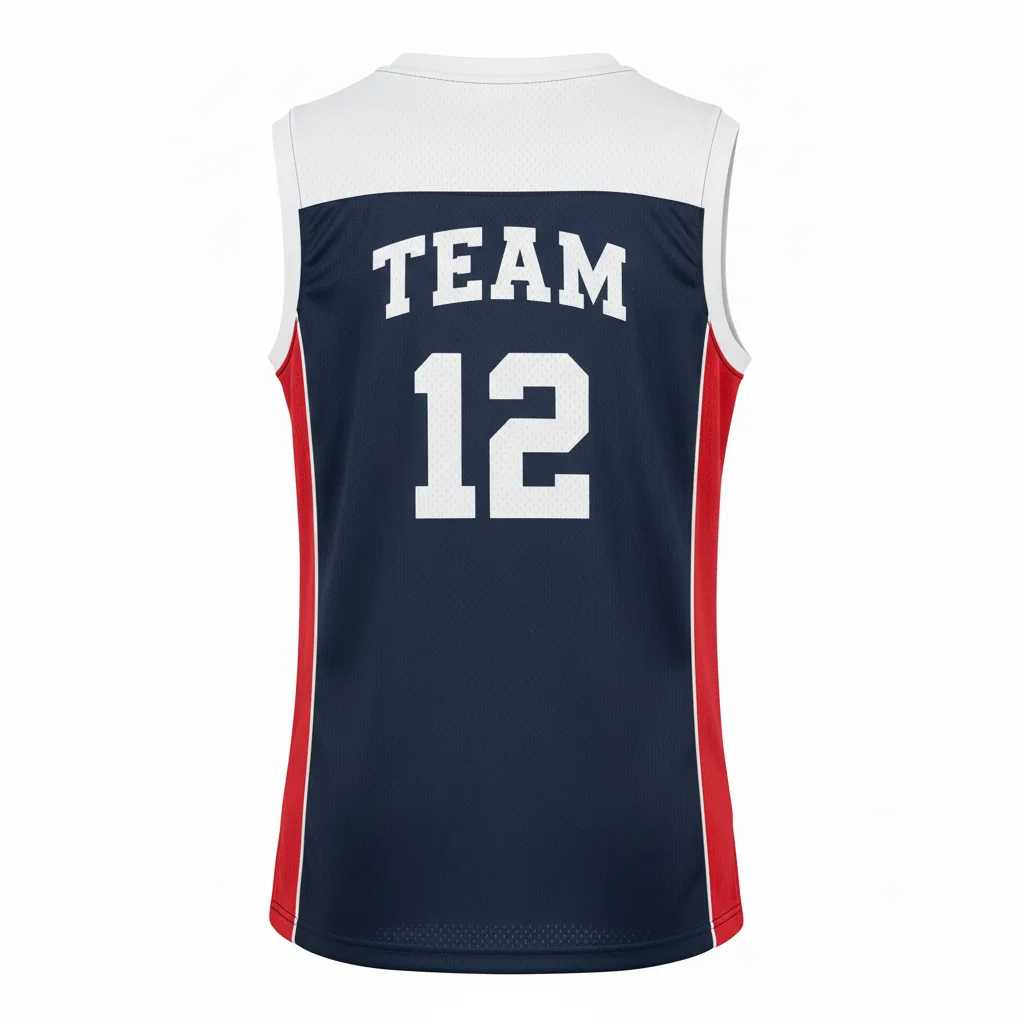 Back view of custom reversible volleyball jersey showing the second colorway on the reverse