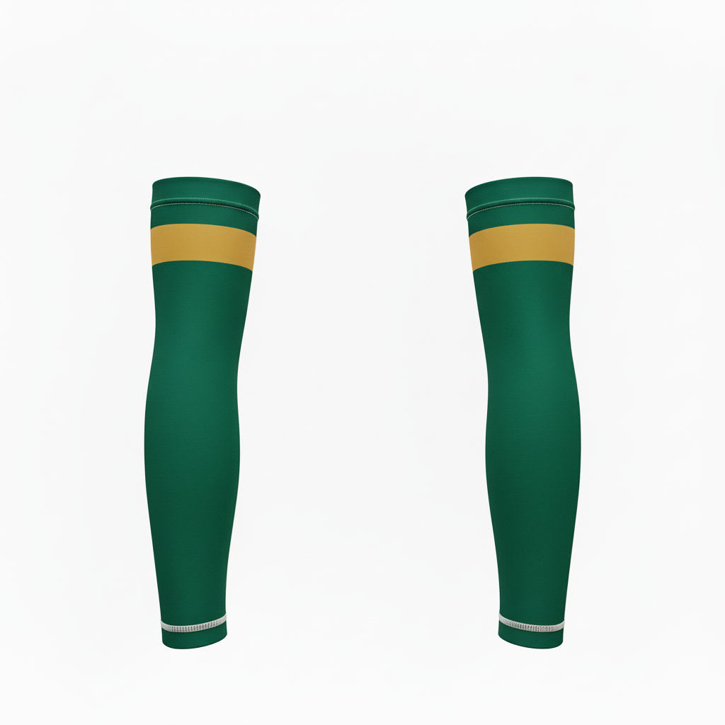 Side view of custom volleyball arm sleeve showing the four-way-stretch fit