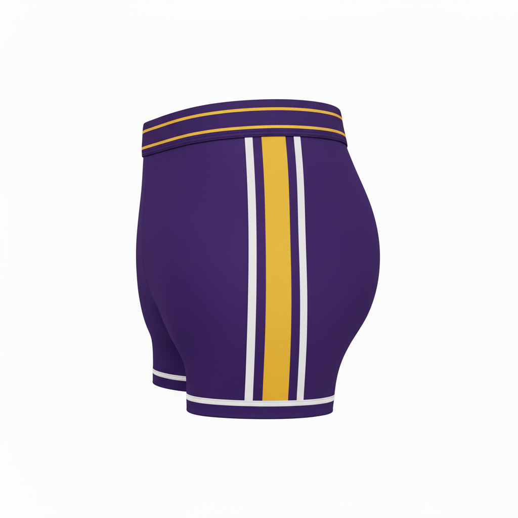 Side view of custom volleyball compression shorts showing the hip-pad pocket