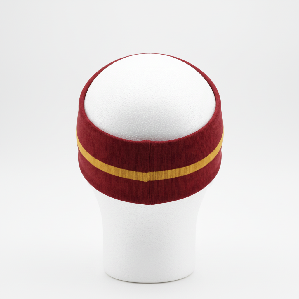Back view of custom volleyball headband showing the stretch band and join seam