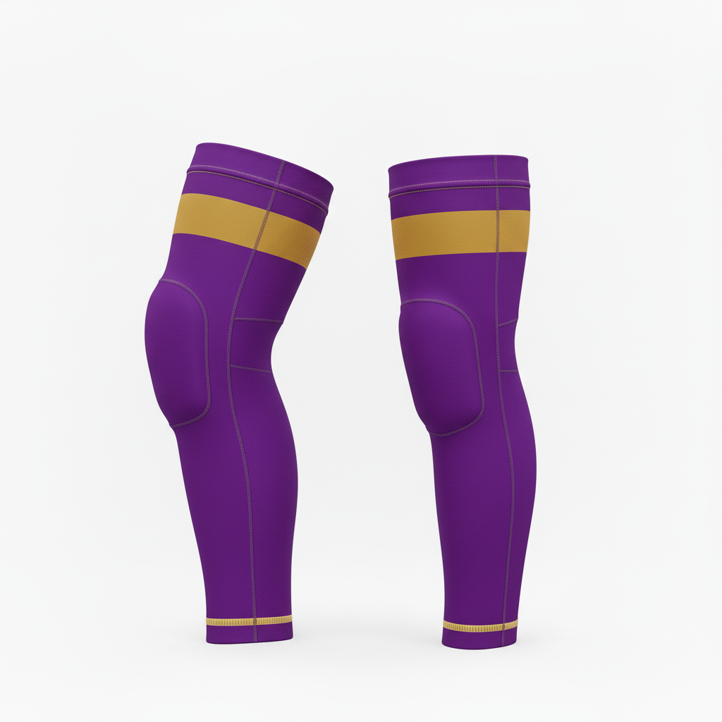 Side view of custom volleyball knee pads showing the contoured foam knee insert