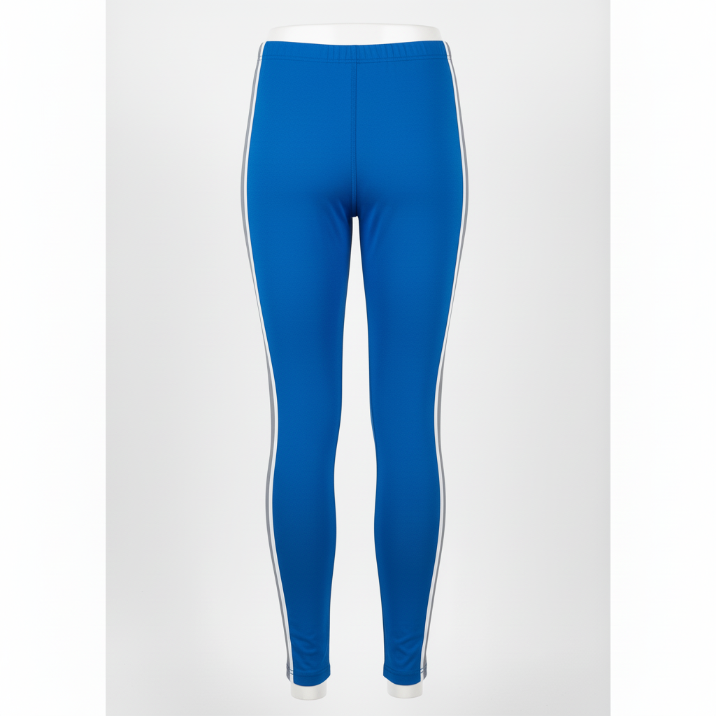 Back view of custom volleyball full-length leggings showing the opaque knit and waistband