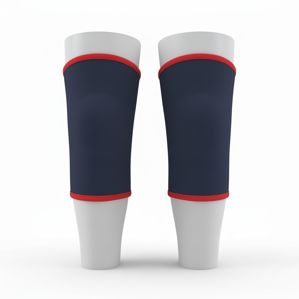 Back view of custom wrestling knee pads showing the compression sleeve and gripper band