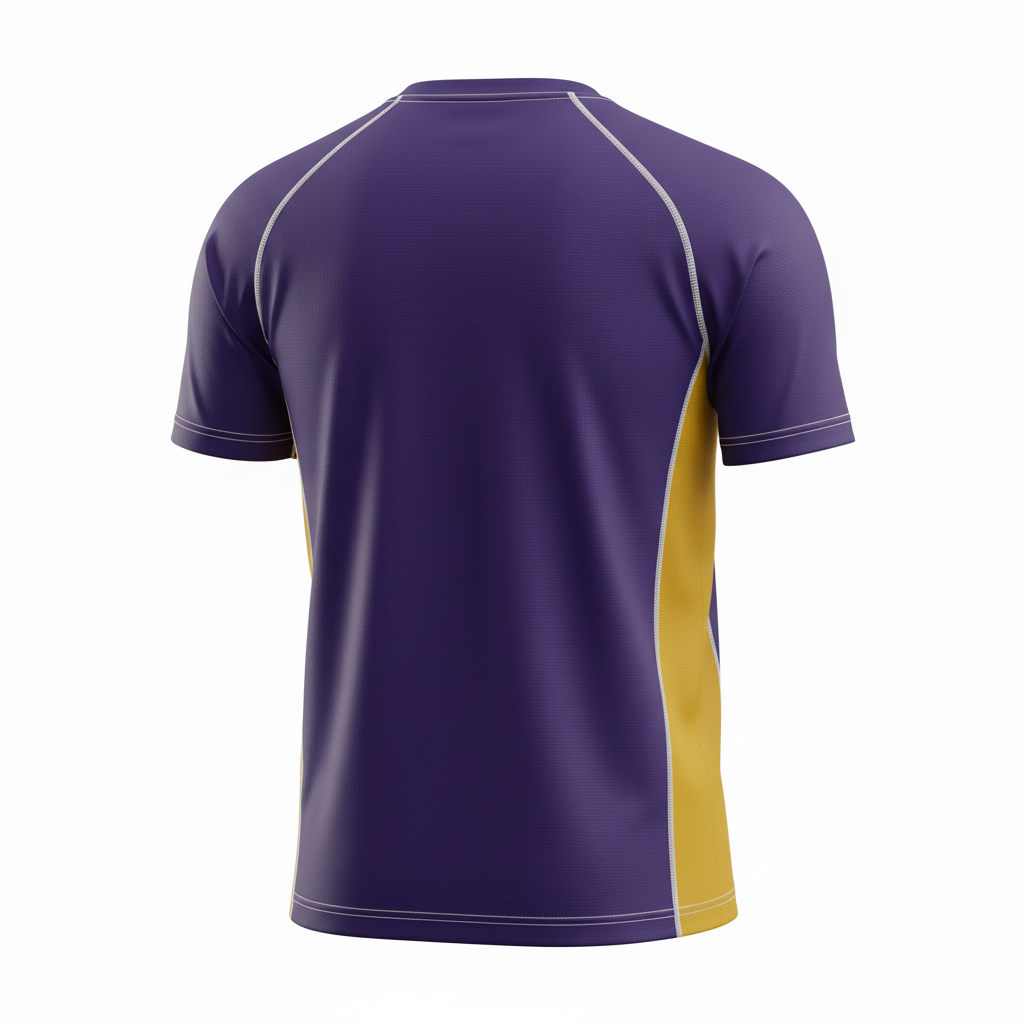 Back view of custom wrestling performance tee showing the team name