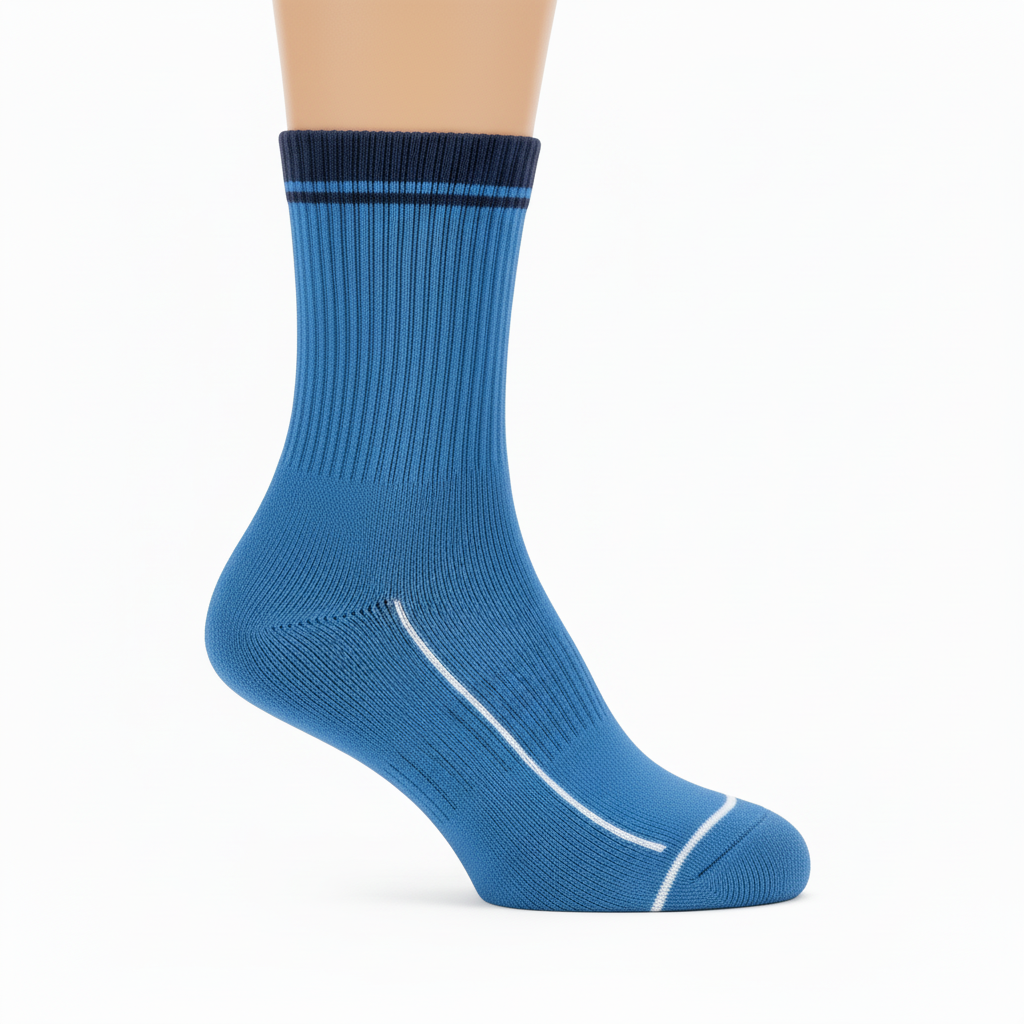Side view of custom wrestling ankle socks showing the ankle height