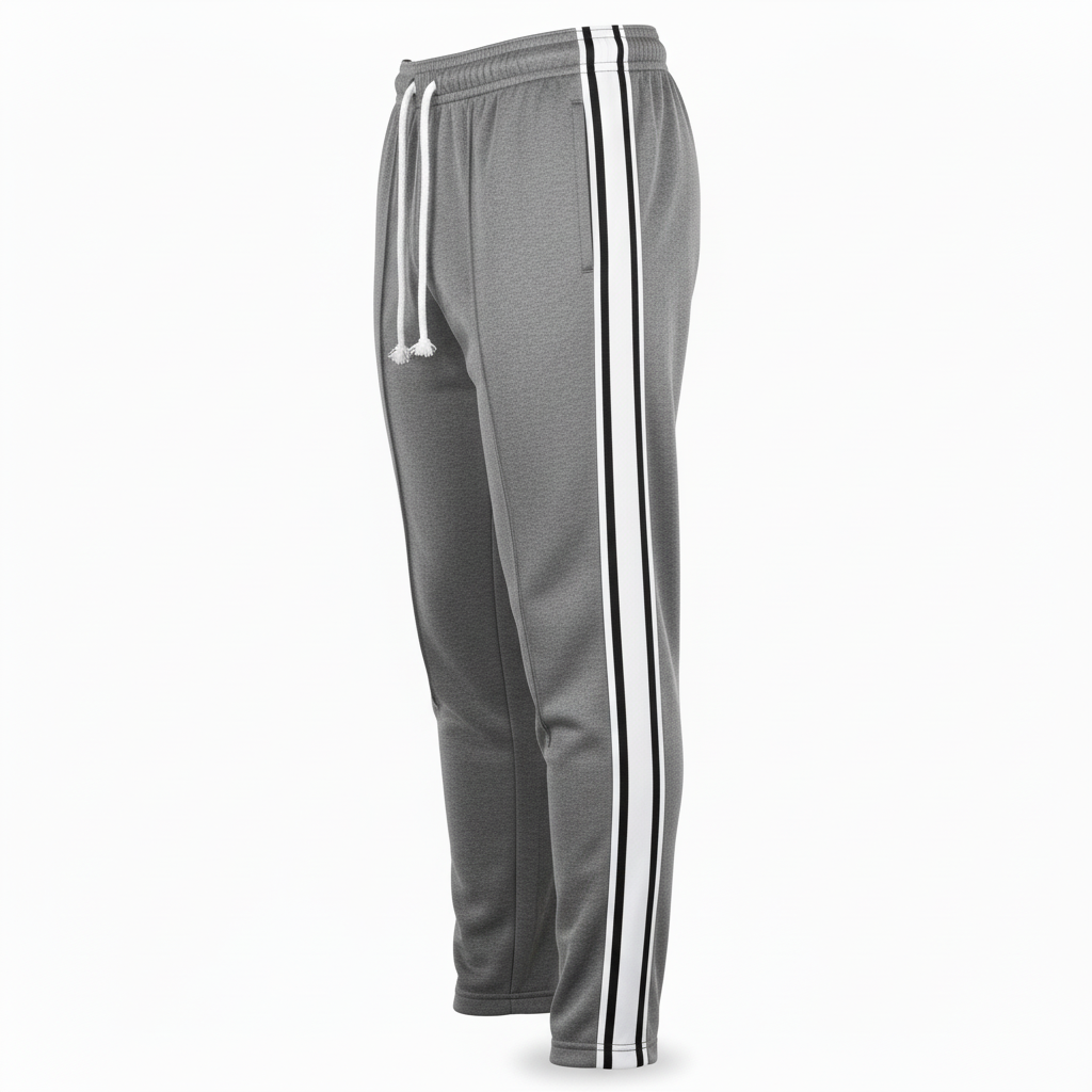Front view of custom wrestling sweatpants in 380 GSM heavyweight cotton-poly fleece with a relaxed jogger cut and embroidered team logo from Empire Five Athletics