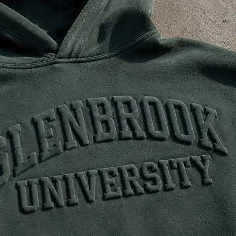 Embossing and debossing example on a garment