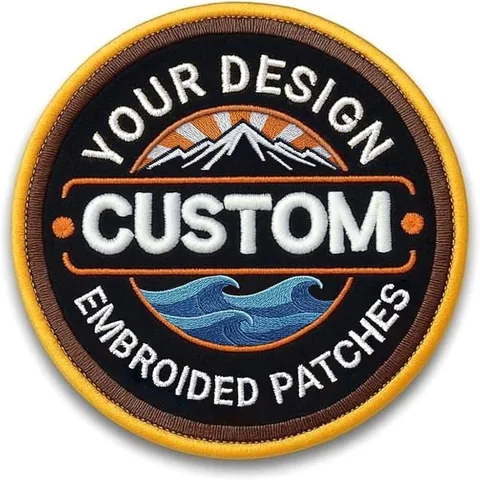 Embroidered patches example on a garment
