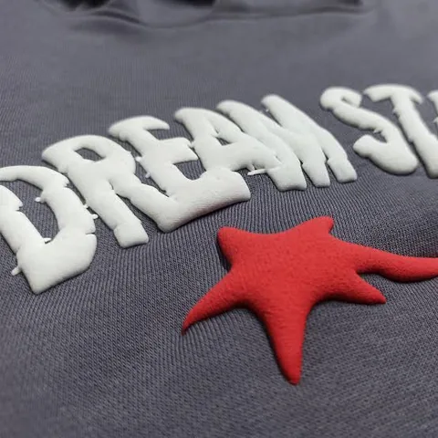 Puff printing example on a garment