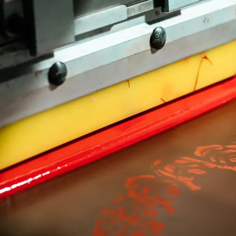 Screen printing example on a garment