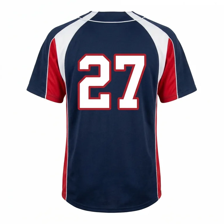 Button-Up Baseball Jerseys BS-001, back view