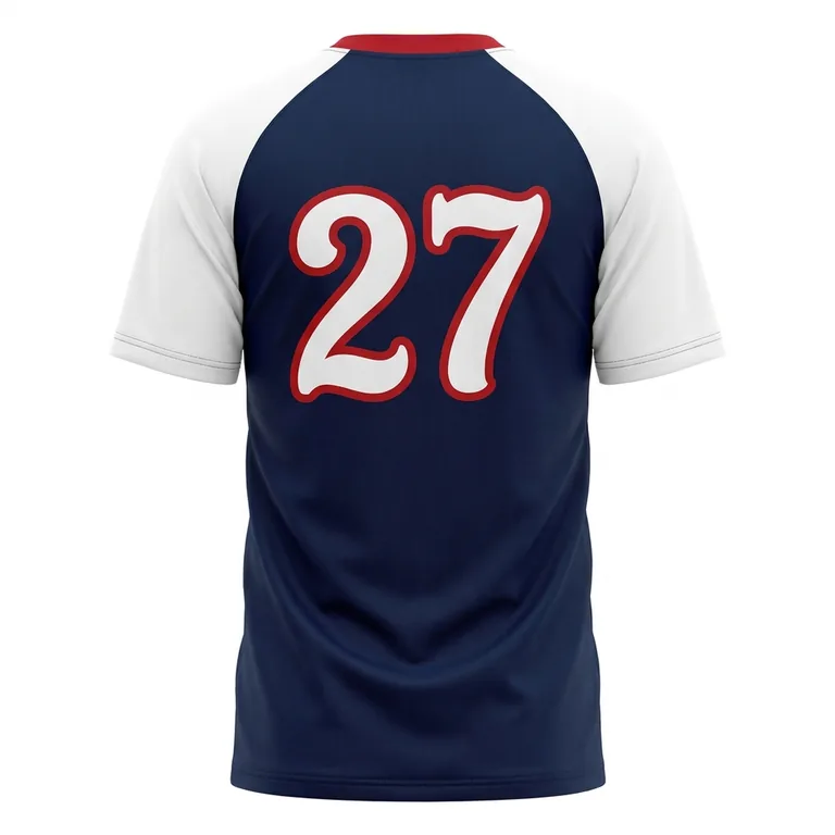 Crew-Neck Baseball Jerseys BS-004, back view