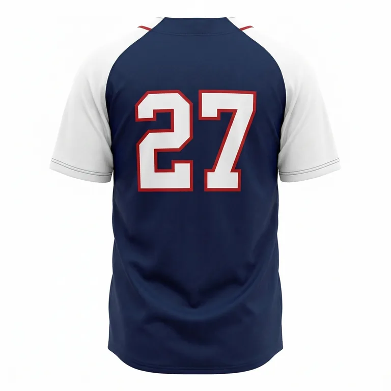 Two-Button Baseball Jerseys BS-002, back view