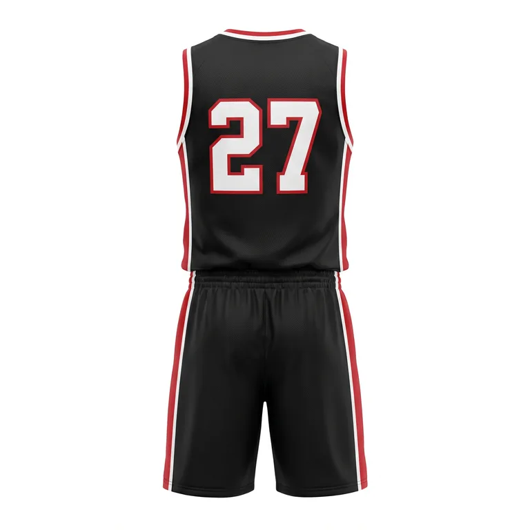 V-Neck Sublimated Basketball Uniforms BB-001, back view