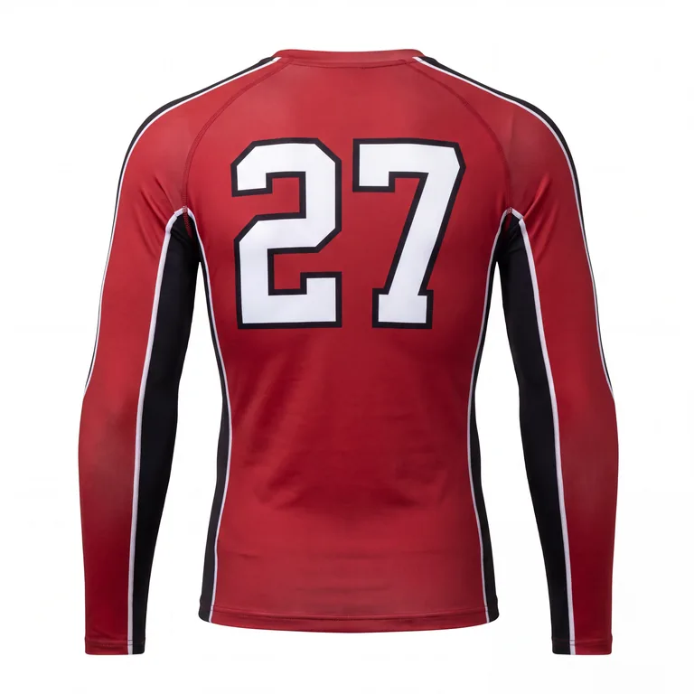 Long-Sleeve Wrestling Compression Shirts WR-006, back view