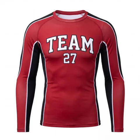 Long-Sleeve Wrestling Compression Shirts WR-006, front view