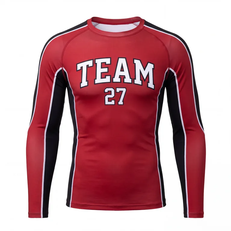Long-Sleeve Wrestling Compression Shirts WR-006, front view